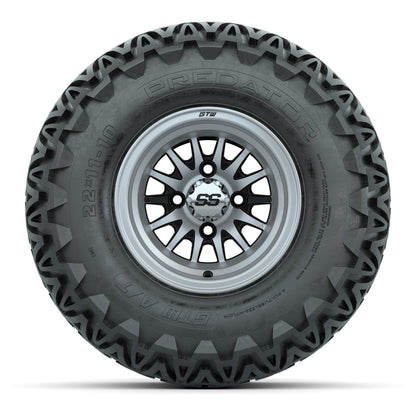 GTW Medusa Black and Machined Wheels with 22in Predator A-T Tires - 10 Inch
