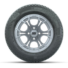 GTW® Spyder Silver Brush 12 in Wheels with 215/50-R12 Fusion S/R Steel Belt Radial Street Tires – Full Set