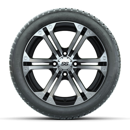 14” GTW Specter Black and Machined Wheels with 19” Fusion Street Tires – Set of 4