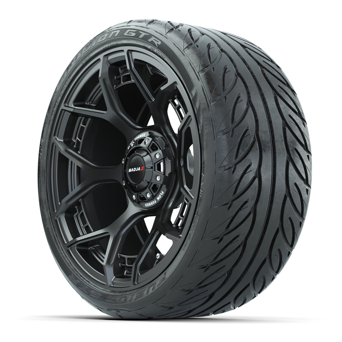 Set of (4) 15" MadJax® Flow Form Evolution Matte Black Wheels with GTW® Fusion GTR Street Tires