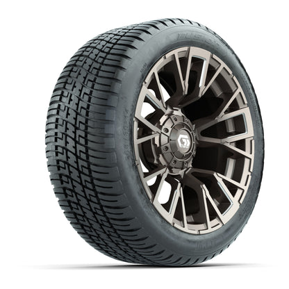 GTW® Vandal Satin Bronze/Machined 14 in Wheels with 205/30-14 Fusion Street Tires – Full Set