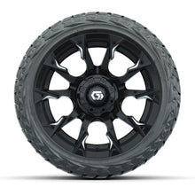 GTW Diablo Gloss Black/Machined 14 in Wheels with 23x10.00-R14 Maverick All-Terrain Tires – Full Set