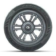 GTW® Shogun Gunmetal 14 in Wheels with 255/45-R14 Fusion GTR Steel Belt Radial Street Tires – Full Set