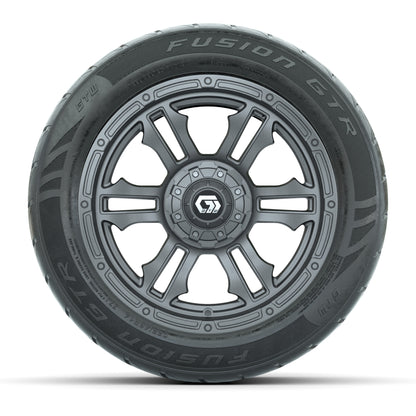 GTW® Shogun Gunmetal 14 in Wheels with 255/45-R14 Fusion GTR Steel Belt Radial Street Tires – Full Set