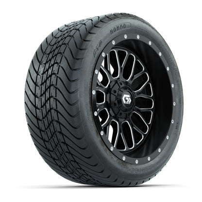 Set of (4) 14 in GTW® Helix Machined & Black Wheels with 225/30-14 Mamba Street Tire