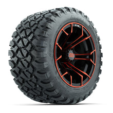 GTW® Spyder Black/Red 12 in Wheels with 22X11-R12 Nomad Steel Belt Radial All-Terrain Tires – Full Set