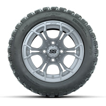 GTW® Spyder Silver Brush 12 in Wheels with 20X10-12 Nomad Steel Belt Radial All-Terrain Tires – Full Set