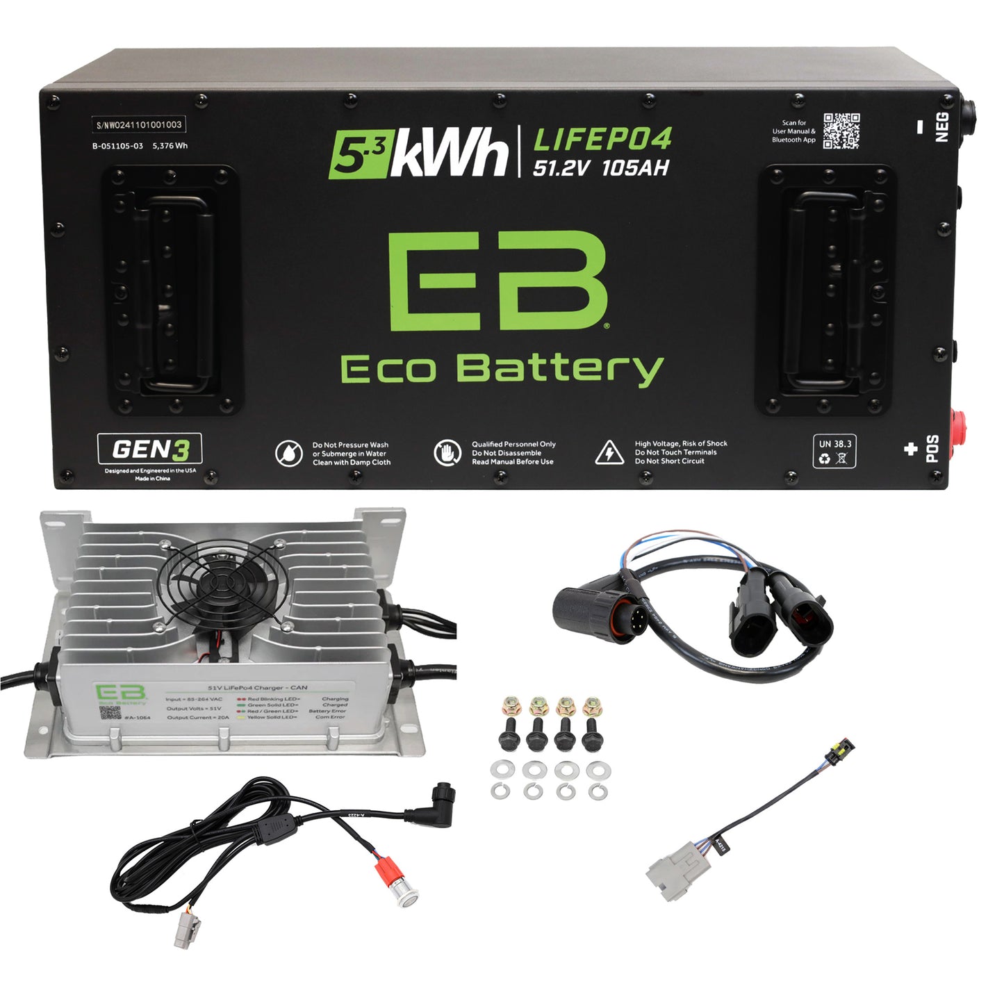 Venom Eco Lithium 51V 105Ah GEN3 Battery Bundle - Skinny