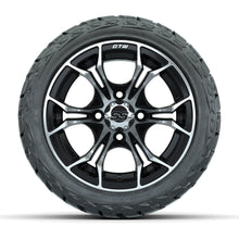 GTW Spyder Black/Machined 12 in Wheels with 215/40-R12 Maverick Low-Profile All-Terrain Tires – Full Set