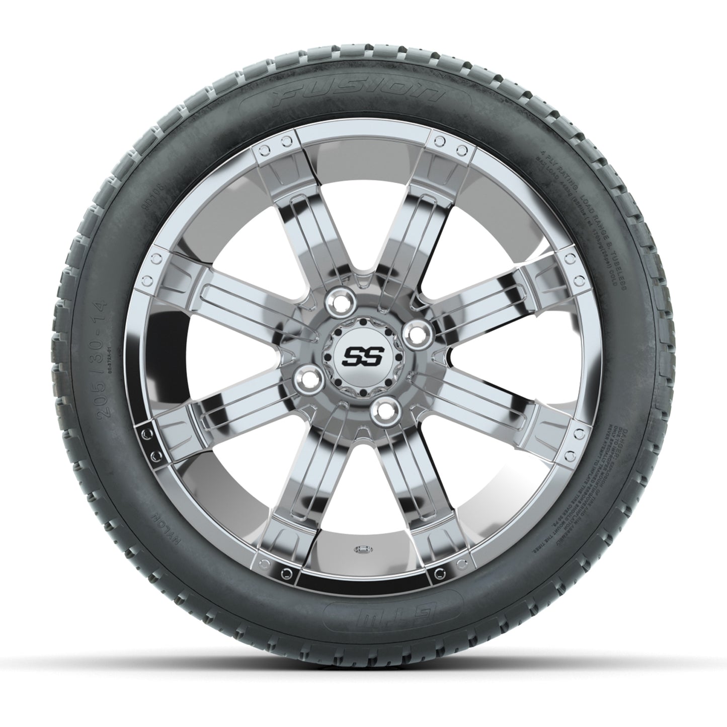 Set of (4) GTW 14 inch Tempest Wheels on Lo-Profile Fusion Tires