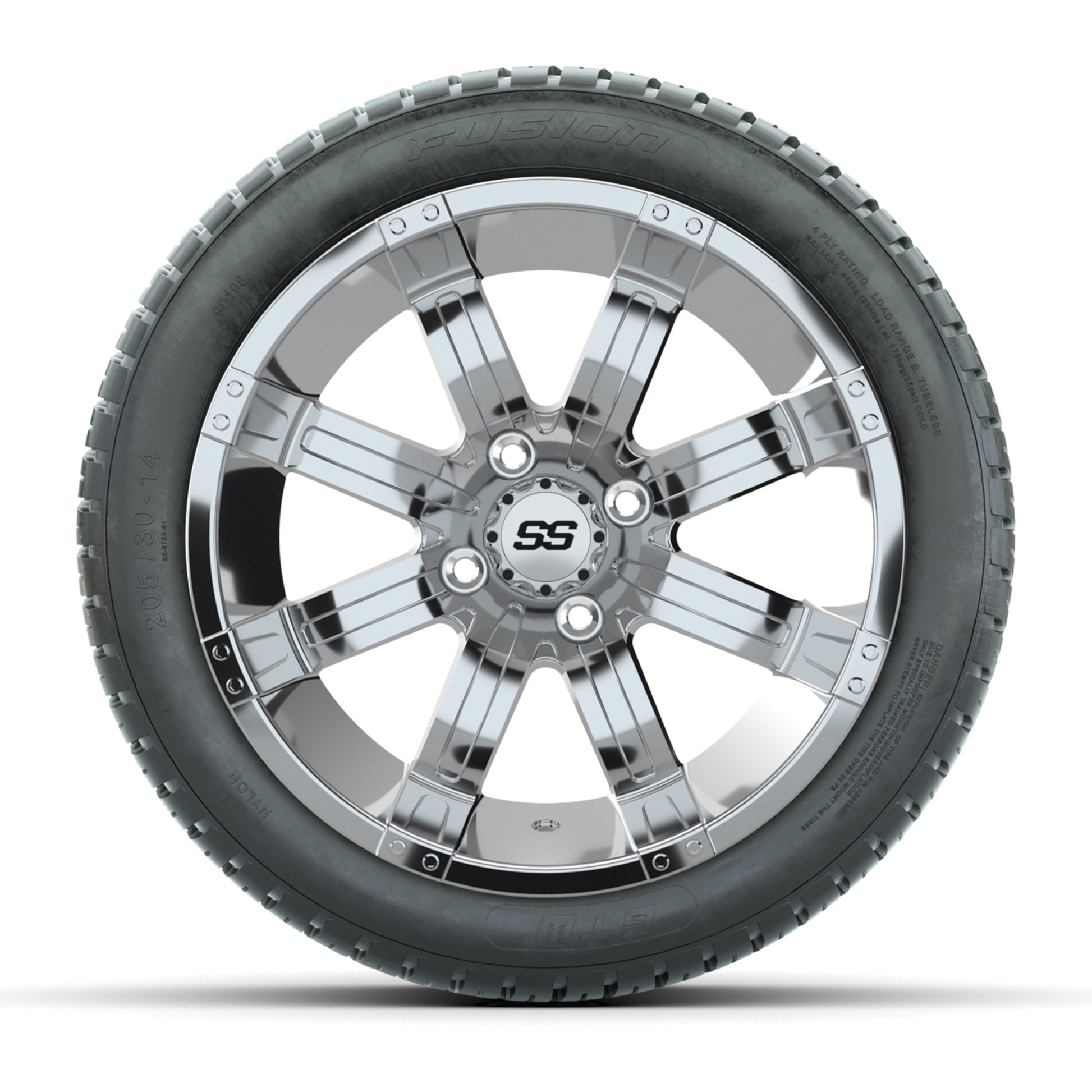 Set of (4) GTW 14 inch Tempest Wheels on Lo-Profile Fusion Tires