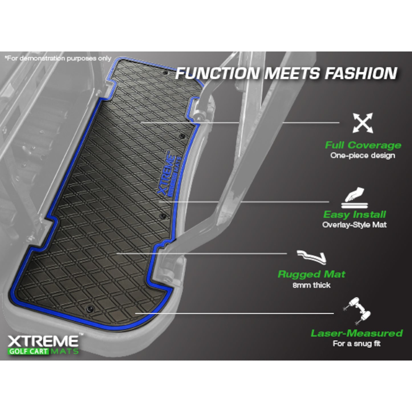 Xtreme Floor Mats for Bintelli and Atlas Rear Seat Mat - All Black