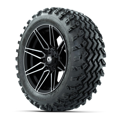 GTW® Stealth Black/Machined 14 in Wheels with 23X10-14 Rogue All-Terrain Tires – Full Set