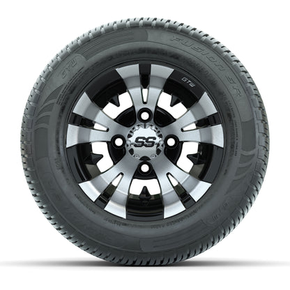 GTW Vampire Black/Machined 10 in Wheels with 205/50-R10 Fusion S/R Radial Steel Belt Street Tires - Full Set