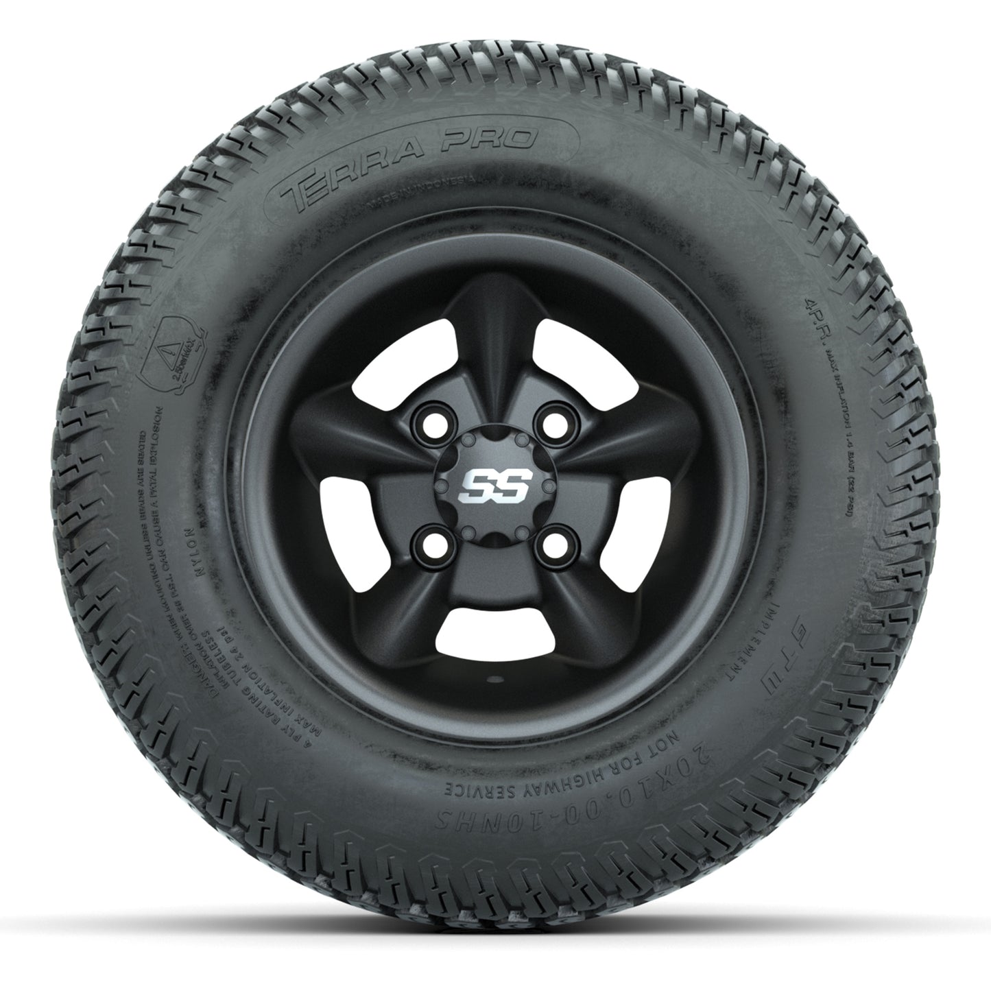 GTW Godfather Matte Gray 10 in Wheels with 20x10-10 S-Pattern Terra Pro Street Tires – Full Set