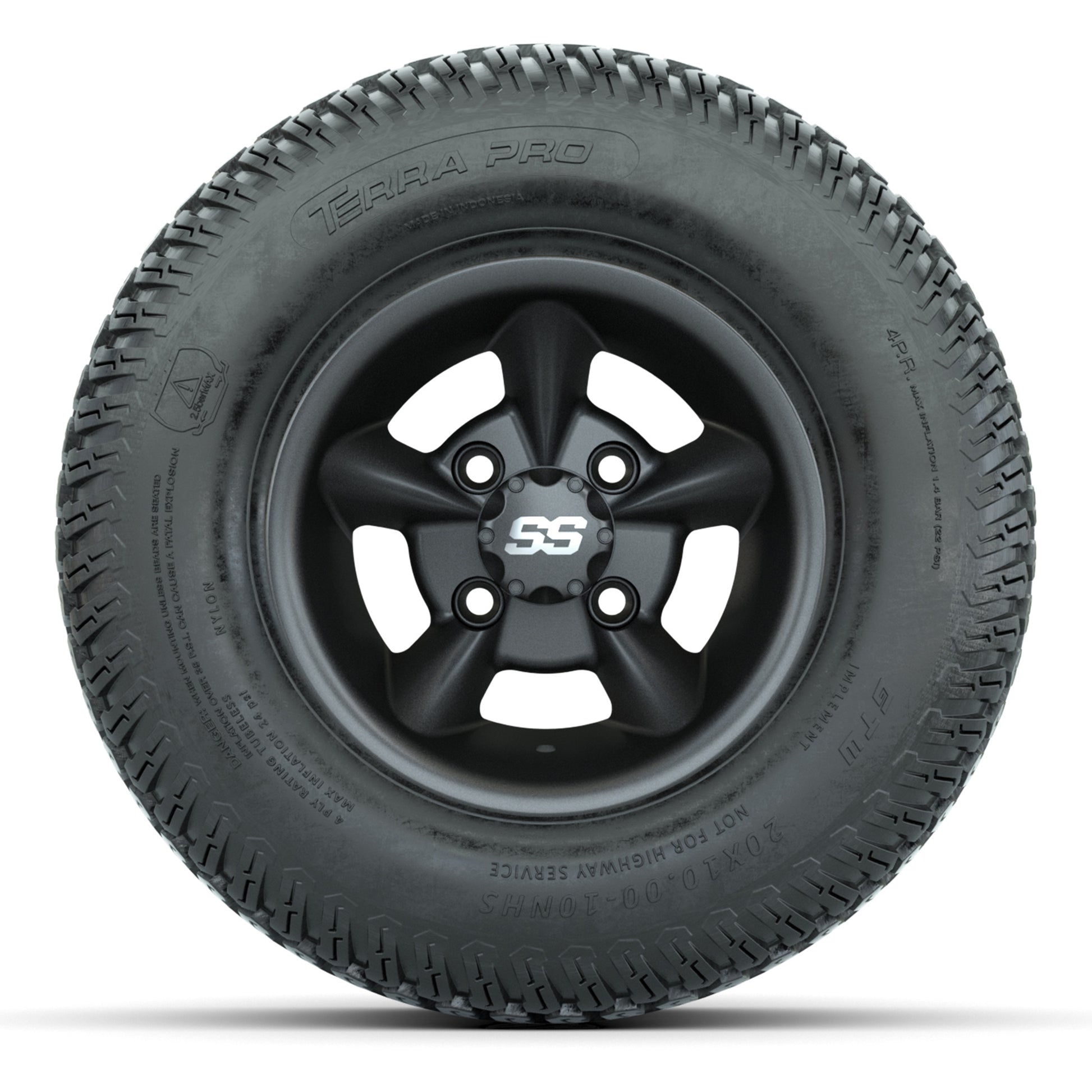 GTW Godfather Matte Gray 10 in Wheels with 20x10-10 S-Pattern Terra Pro Street Tires – Full Set