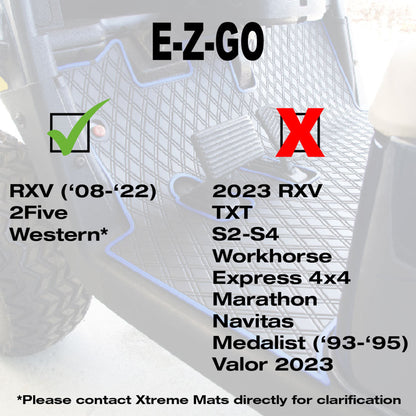 Xtreme Floor Mats for EZGO RXV 2008-2022 - Black/White