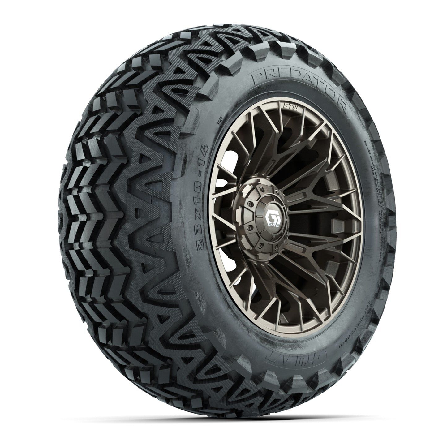 Set of (4) 14 in GTW® Stellar Matte Bronze Wheels with 23x10-14 Predator All-Terrain Tires