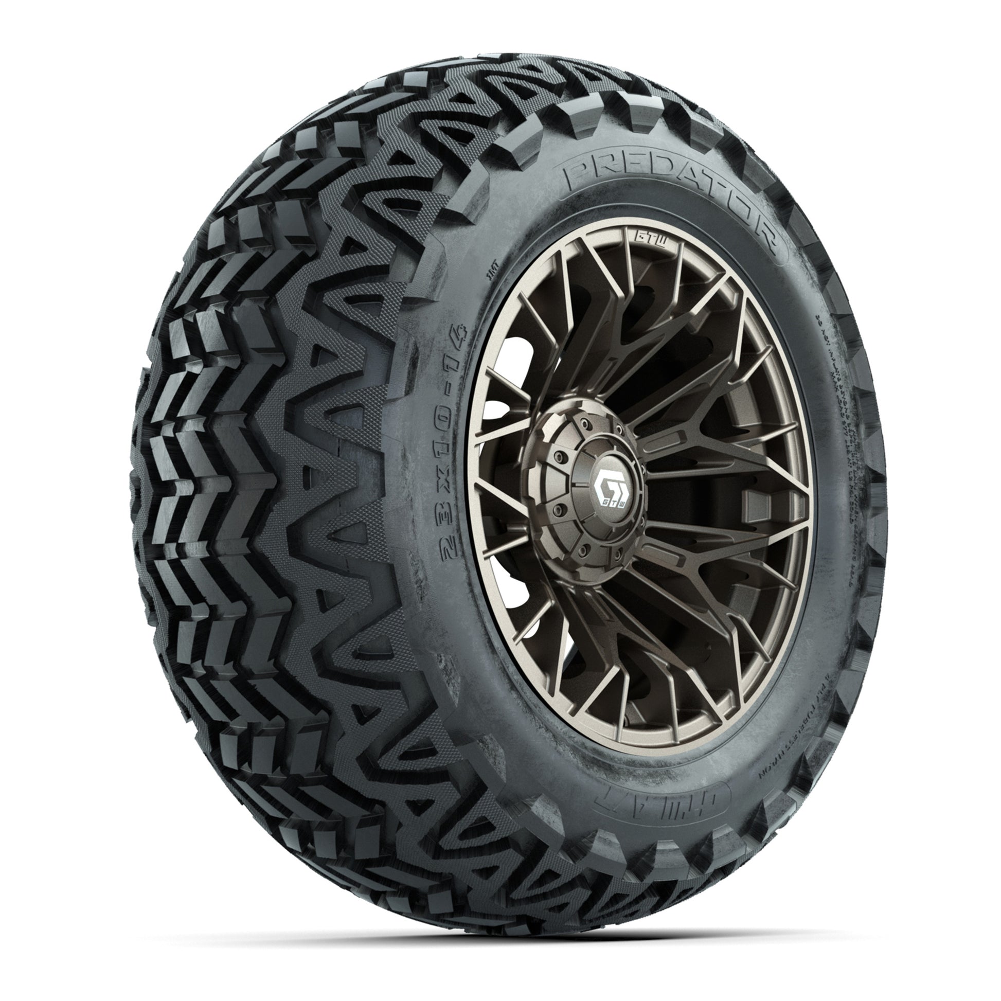 Set of (4) 14 in GTW® Stellar Matte Bronze Wheels with 23x10-14 Predator All-Terrain Tires