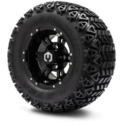 MODZ® 10" Ambush Glossy Black Wheels & Off-Road Tires Combo
