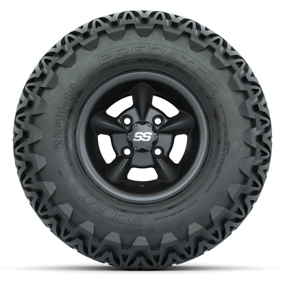 GTW Godfather Matte Gray 10 in Wheels with 22x11-10 Predator All-Terrain Tires – Full Set