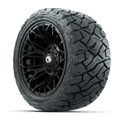 GTW Stellar Black 12 in Wheels with 215/40-R12 Maverick Low-Profile All-Terrain Tires - Full Set