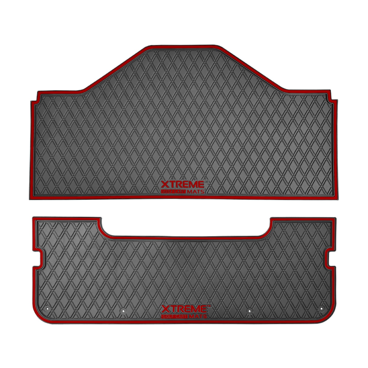 Xtreme Floor Mats for Evolution D5 2 plus 2 - 2 Piece Set Black/Flamenco Red