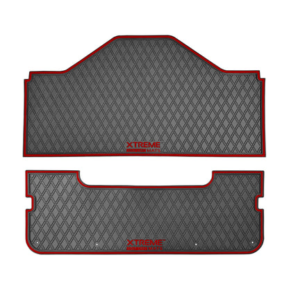 Xtreme Floor Mats for Evolution D5 2 plus 2 - 2 Piece Set Black/Flamenco Red