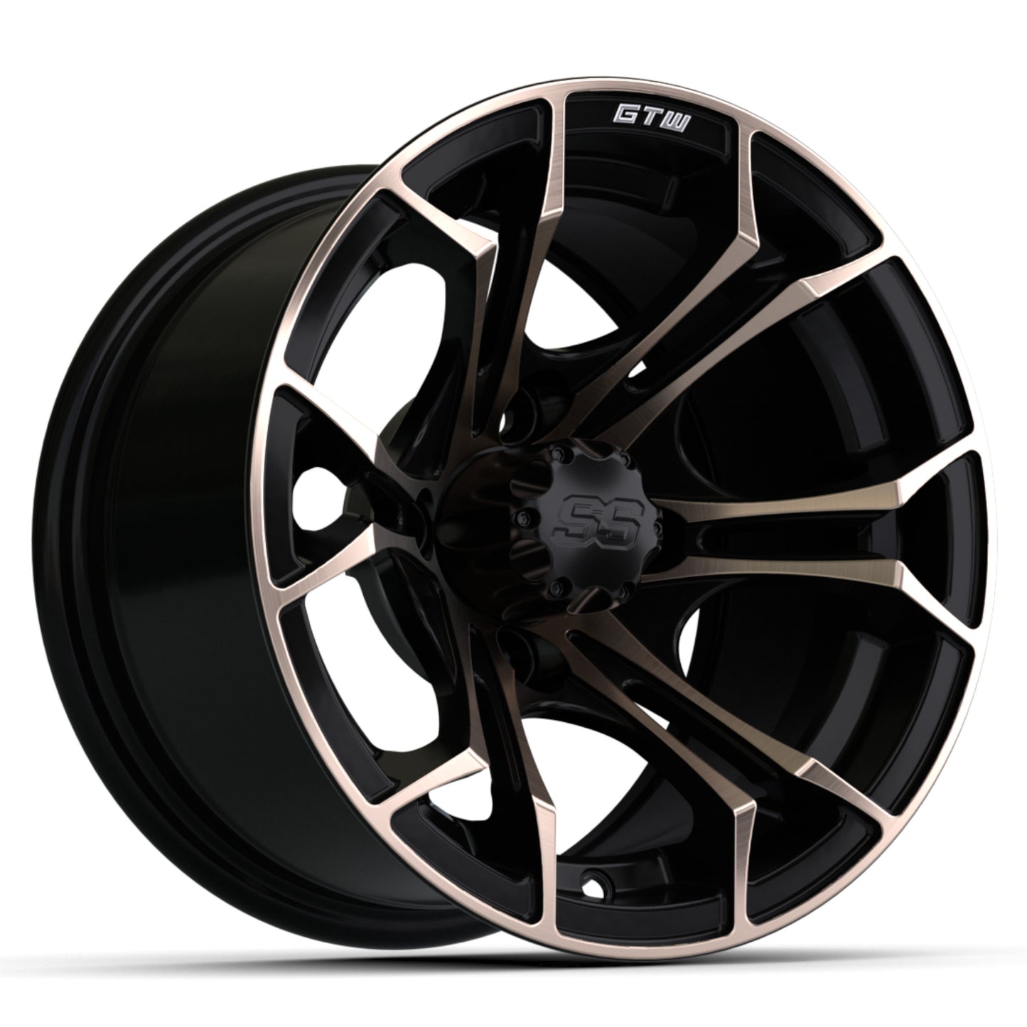 12″ GTW® Spyder Matte Black with Bronze Accents Wheel