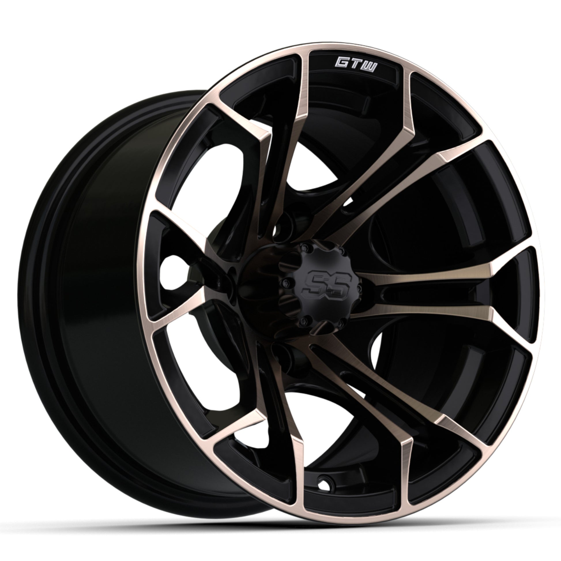 12″ GTW® Spyder Matte Black with Bronze Accents Wheel