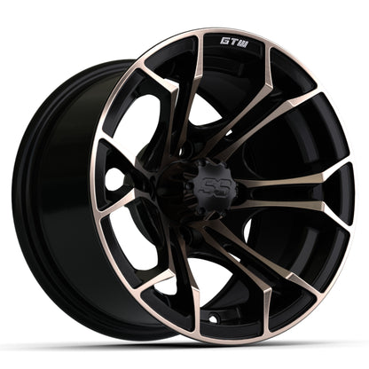 12″ GTW® Spyder Matte Black with Bronze Accents Wheel