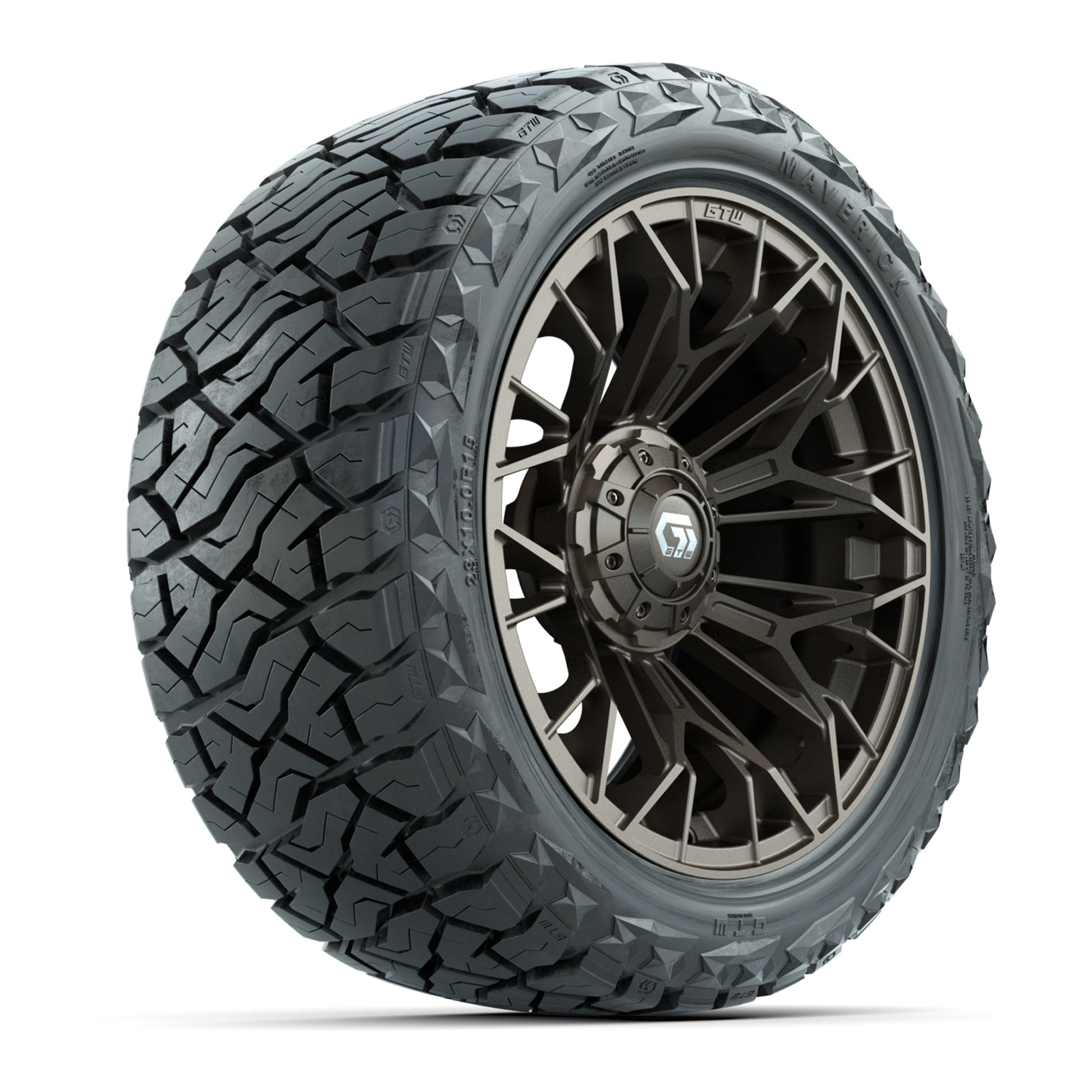 GTW Stellar Matte Bronze 15 in Wheels with 23x10.00-R15 Maverick All-Terrain Tires – Full Set