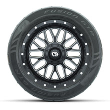 GTW® Helix Black/Machined 14 in Wheels with 255/45-R14 Fusion GTR Steel Belt Radial Street Tires – Full Set