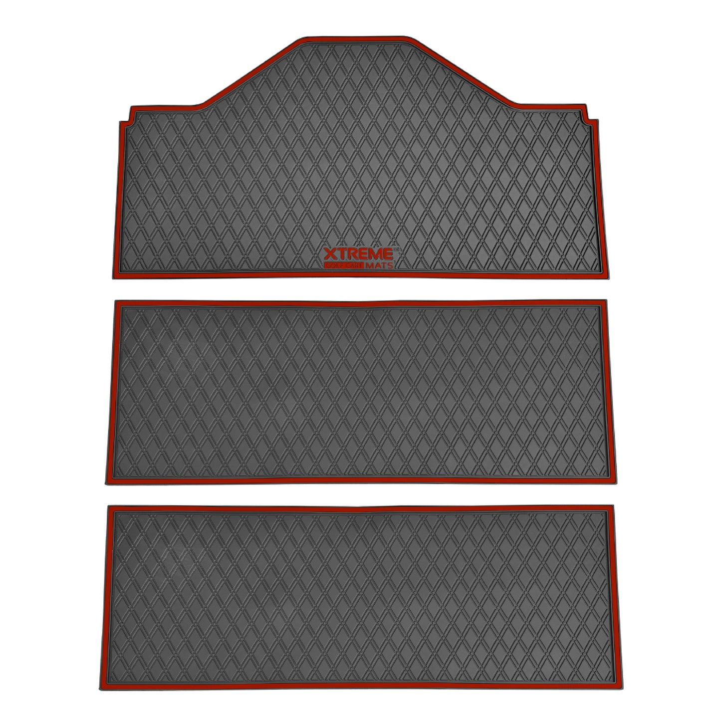Xtreme Floor Mats for Evolution D5 6F - 3 Piece Set Black/Flamenco Red