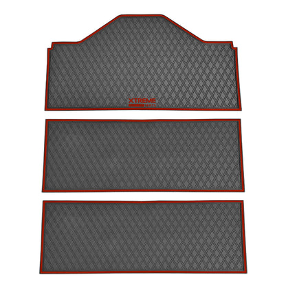Xtreme Floor Mats for Evolution D5 6F - 3 Piece Set Black/Flamenco Red
