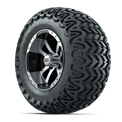 GTW Storm Trooper Black and Machined Wheels with 23in Predator A-T Tires - 12 Inch