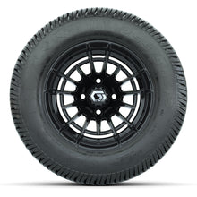 GTW® Boost Gloss Black 12 in Wheels with 255/50-12 Excel Classic Street Tires – Full Set