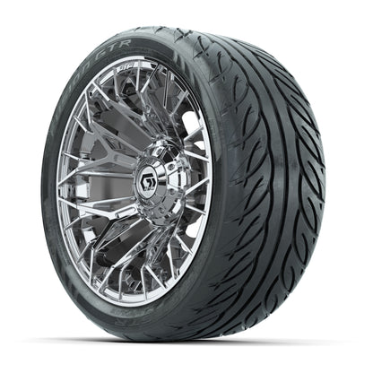 Set of (4) 14 in GTW® Stellar Chrome Wheels with 205/40-R14 Fusion GTR Street Tires
