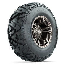 GTW® Vandal Bronze/Machined 12 in Wheels with 25X10-12 Barrage Mud Tires – Full Set