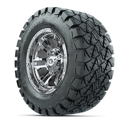 GTW® Shogun Chrome 12 in Wheels with 22x10-12 Timberwolf All-Terrain Tires - Full Set