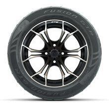GTW® Spyder Matte Black/Bronze 14 in Wheels with 255/45-R14 Fusion GTR Steel Belt Radial Street Tires – Full Set