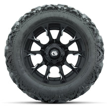 GTW Diablo Gloss Black/Machined 14 in Wheels with 25x10-14 Barrage Mud Tires – Full Set