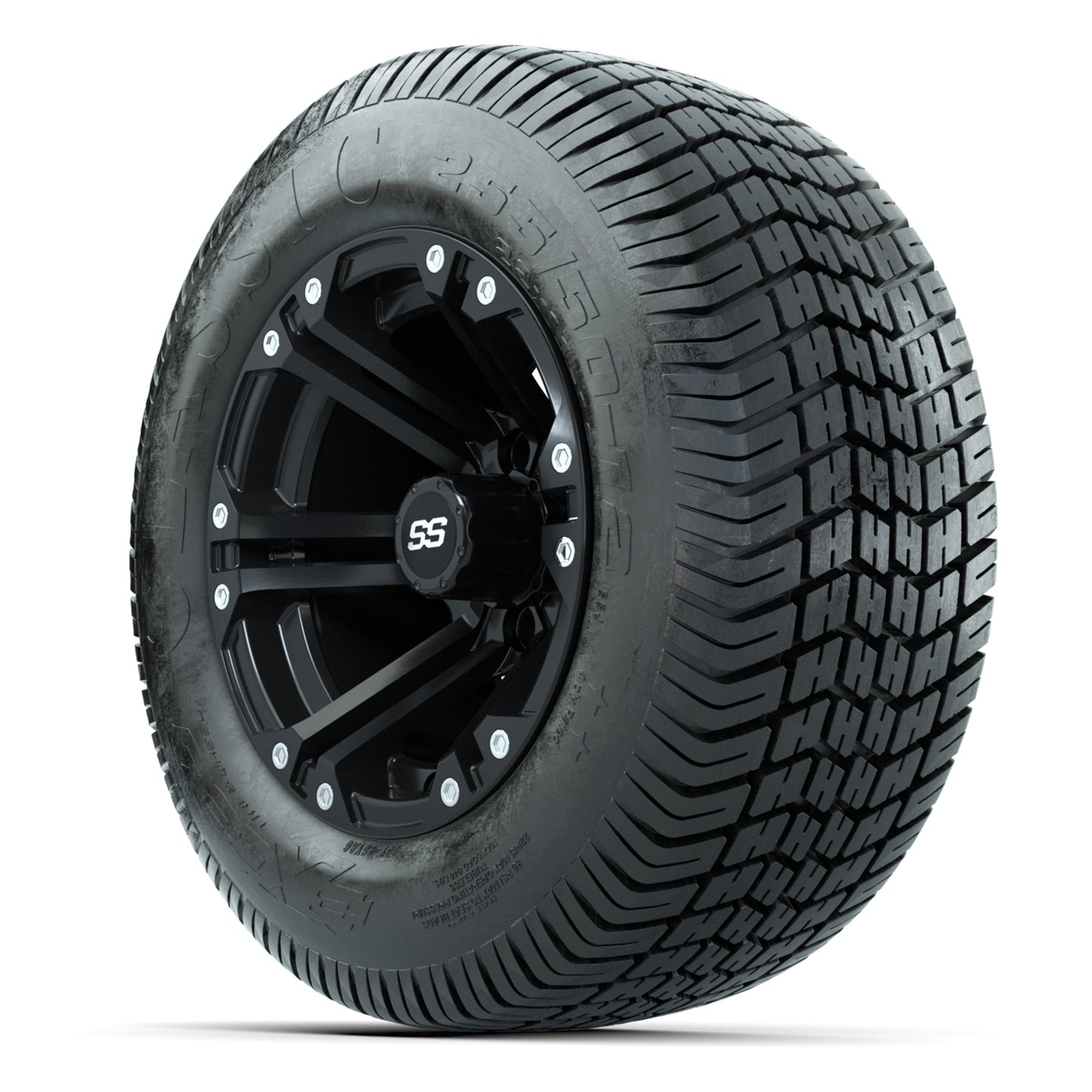 GTW® Specter Matte Black 12 in Wheels with 255/50-12 Excel Classic Street Tires – Full Set