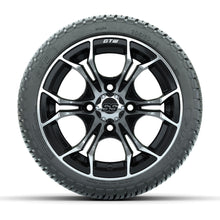 GTW Spyder Machined and Black 12 in Wheels with 18in Fusion Street Tires – Set of 4