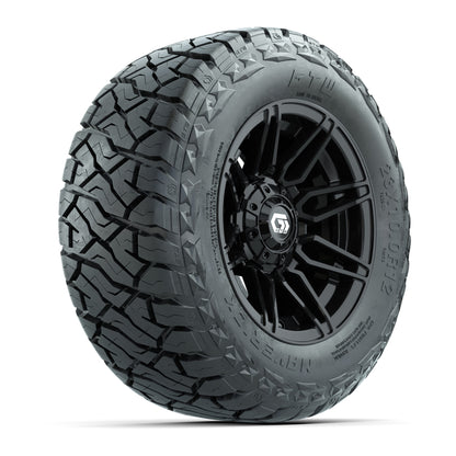 GTW Stealth Gloss Black 12 in Wheels with 23x10.00-R12 Maverick All-Terrain Tires – Full Set