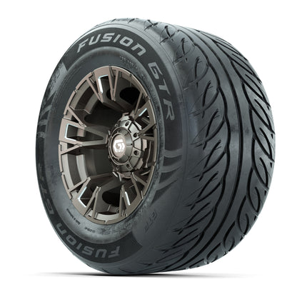 GTW® Vandal Bronze/Machined 12 in Wheels with 255/55-R12 Fusion GTR Steel Belt Radial Street Tires – Full Set