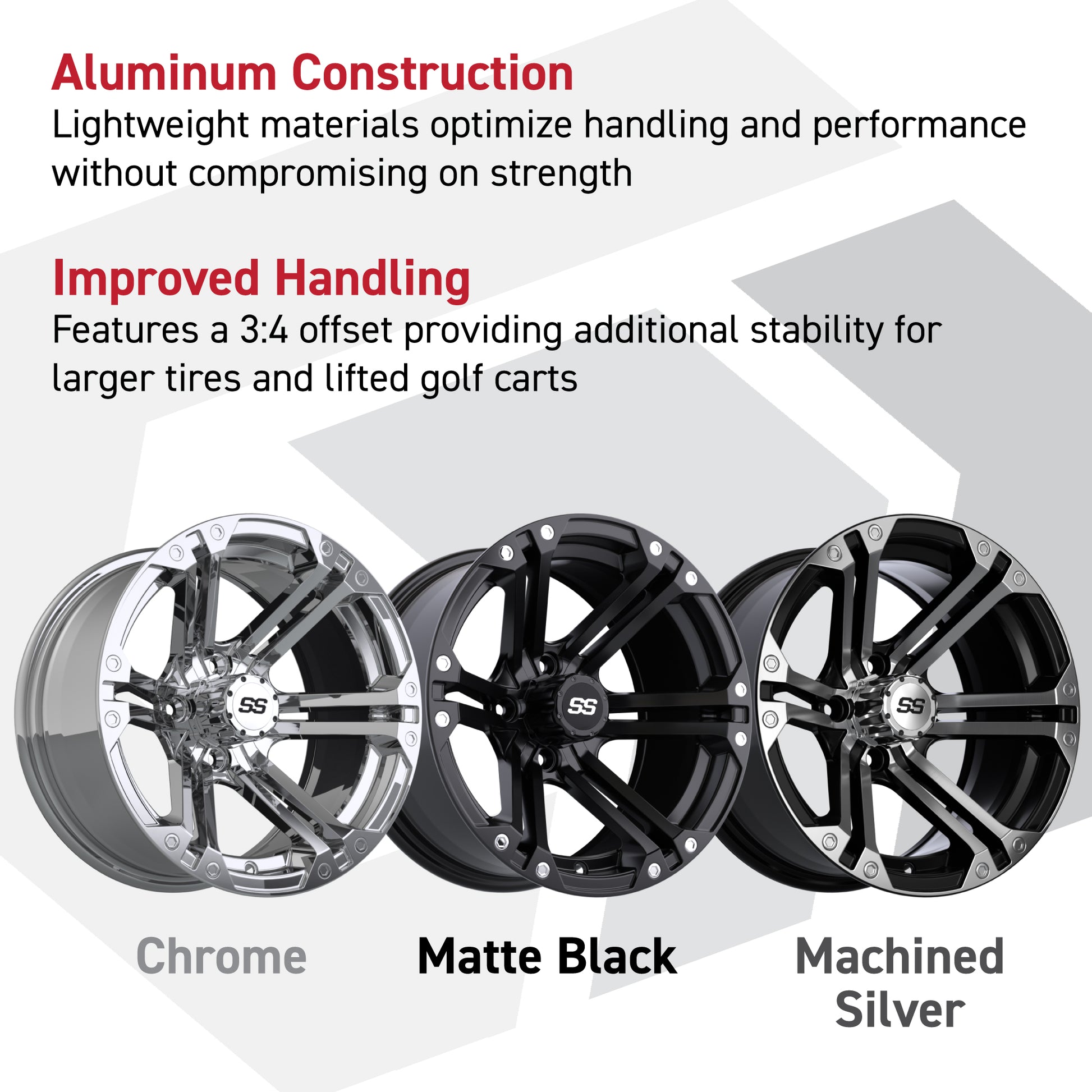 Set of (4) 10 in GTW Specter Wheels with 205/50-10 Kenda Pro Tour Tires