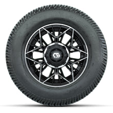 GTW® Stellar Black/Machined 12 in Wheels with 255/50-12 Excel Classic Street Tires – Full Set