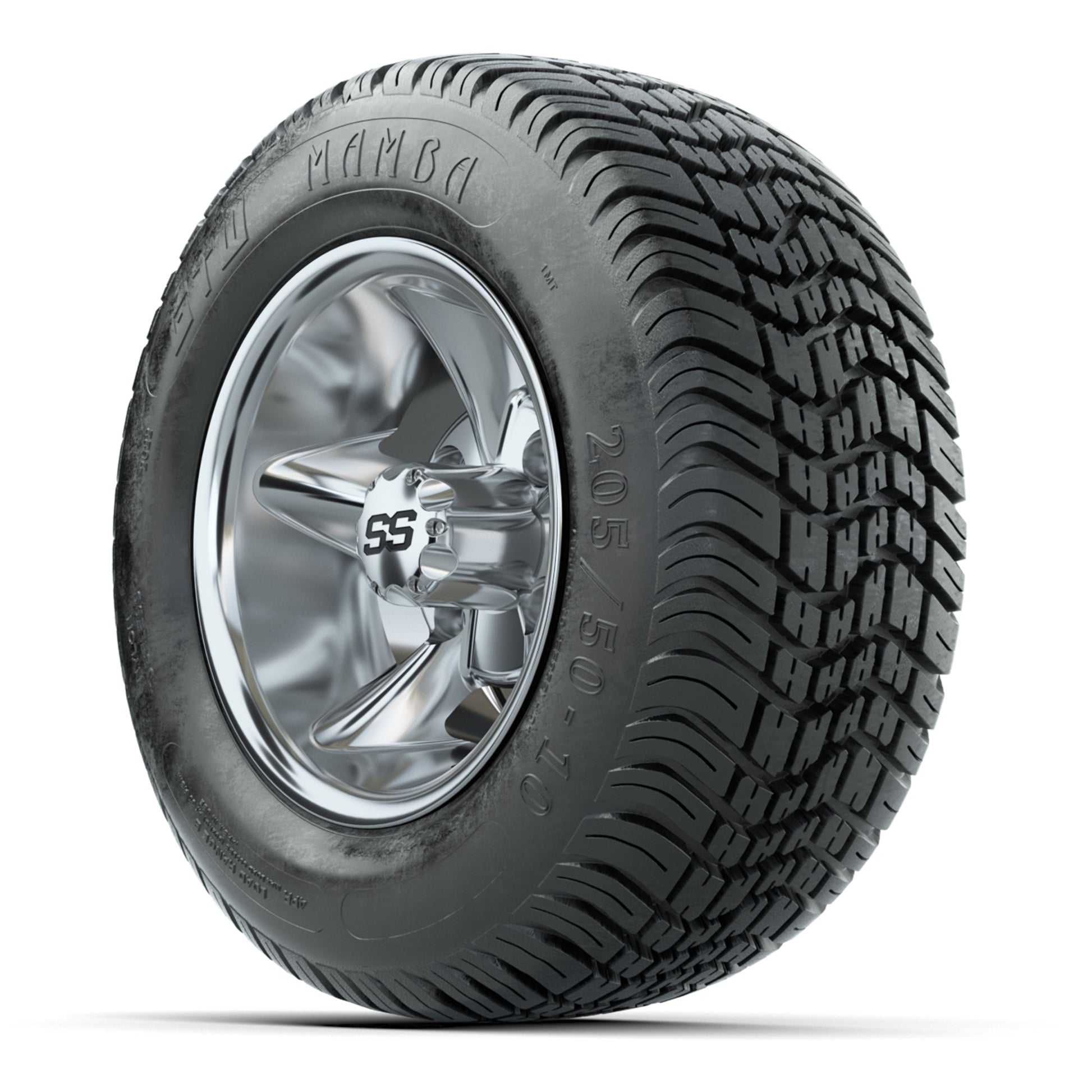 GTW Godfather Chrome 10 in Wheels with 205/50-10 Mamba Street Tires – Full Set