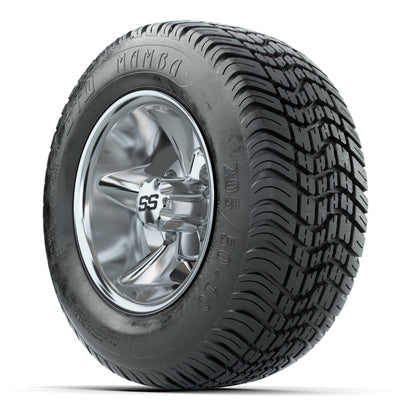 GTW Godfather Chrome 10 in Wheels with 205/50-10 Mamba Street Tires – Full Set